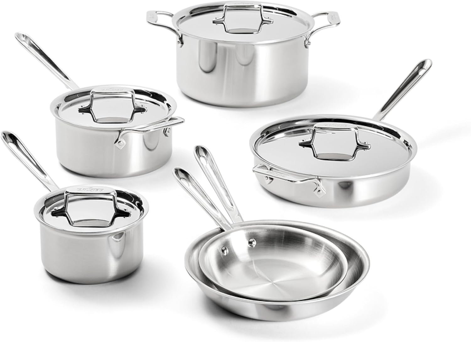 Test & Avis All-Clad D5® Stainless Steel Core 10 Piece Cookware Set- Made in USA- The Upgrade for Supremely Even Heat- Includes Frying Pans, Saucepan, Sautépan, Stockpot -Oven Safe & Induction Compatible