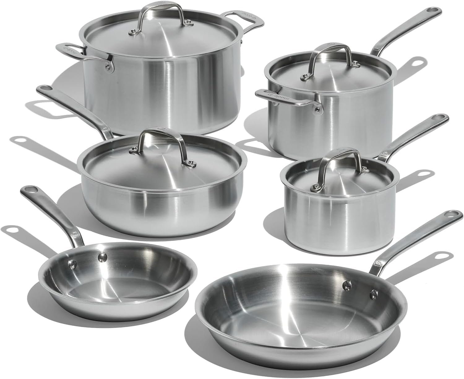 Test & Avis Made In Cookware - 10 Piece Stainless Steel Pot and Pan Set - 5 Ply Clad - Includes Stainless Steel Frying Pans, Saucepans, Saucier and Stock Pot W/Lid - Professional Cookware - Crafted in Italy
